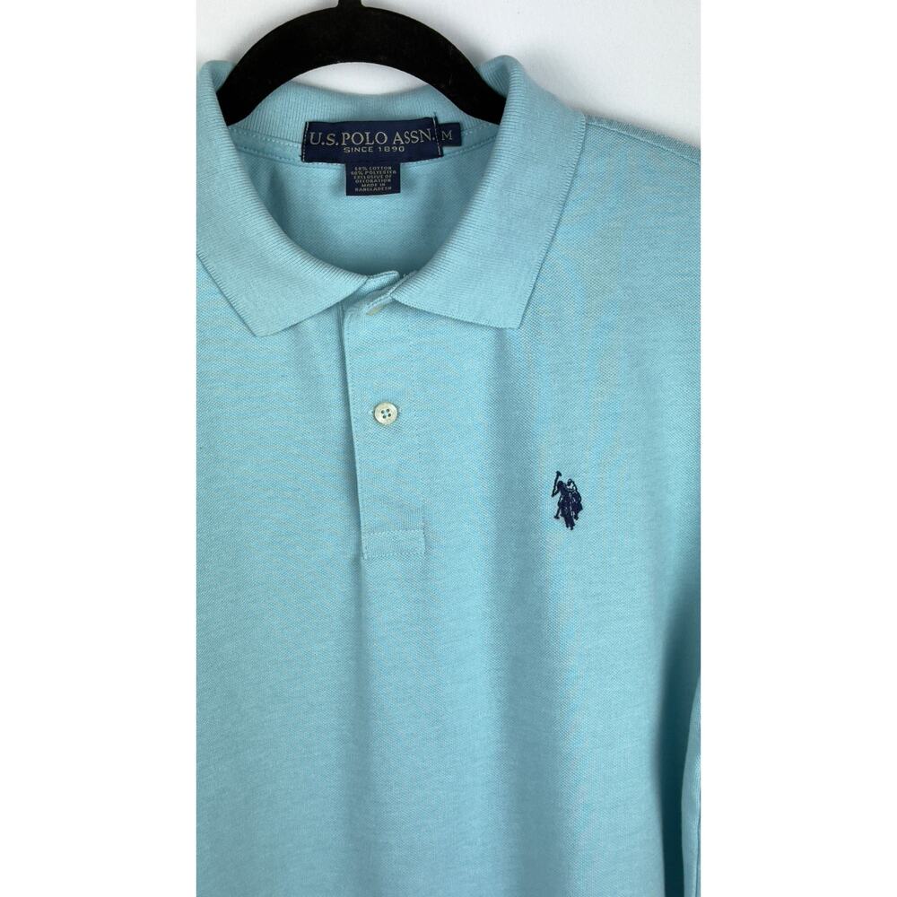 US POLO ASSN. BY RALPH LAUREN Men's Collard Light Blue Shift Dark Blue Pony M